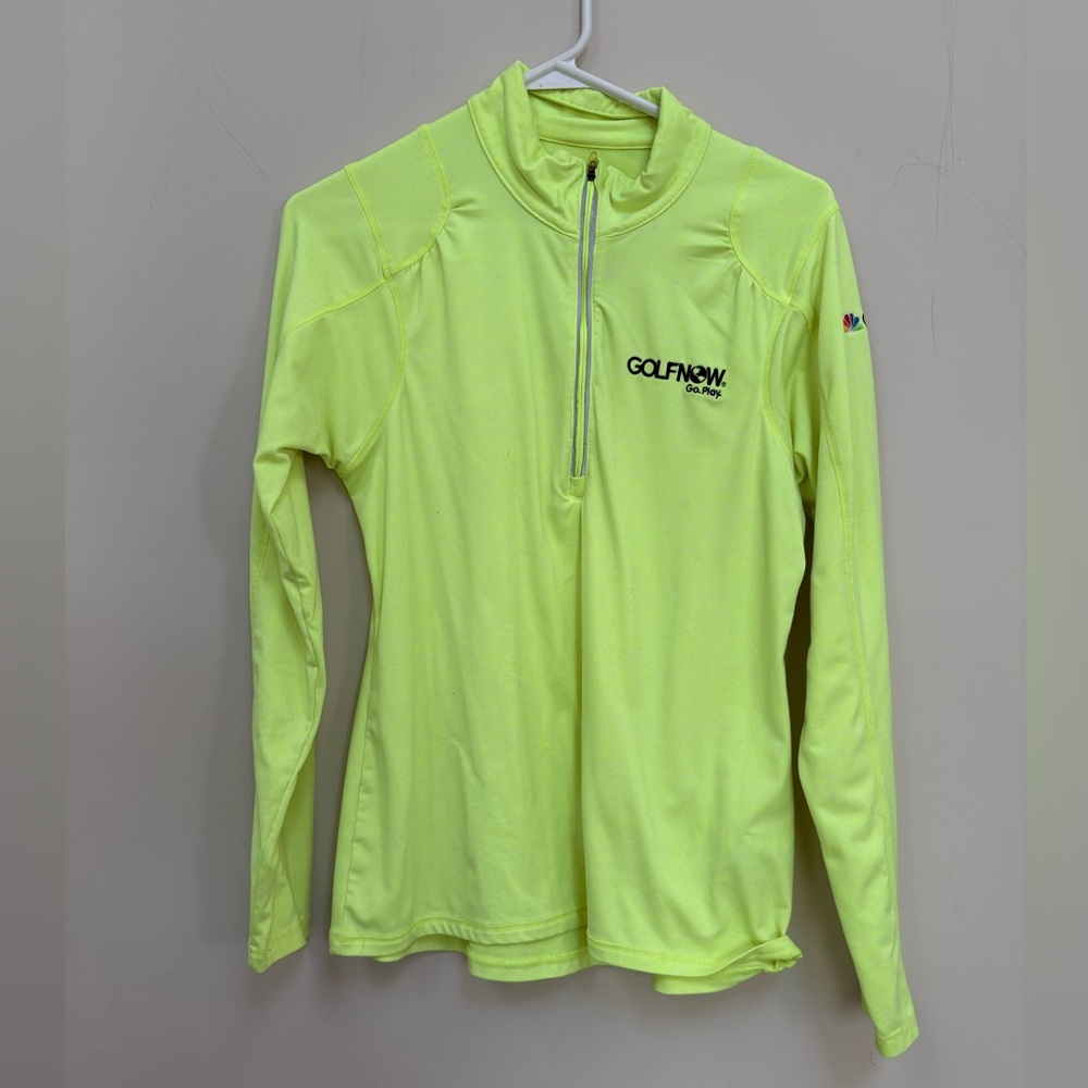 Antigua Men’s Medium Golf Channel 1/4 Zip Athletic Shirt Highlighter Yellow